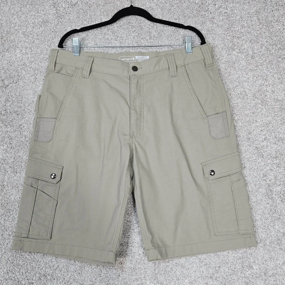 Carhartt Shorts Mens 36 Rugged Flex Relaxed Fit Ripstop Cargo light Gray NEW